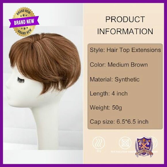 Short Pixie Cut Synthetic Hair Topper for Thinning Hair main image 7